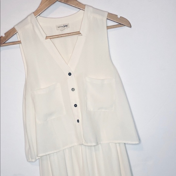 Maison Jules Sleeveless Off White Flowy Dress - Picture 3 of 10